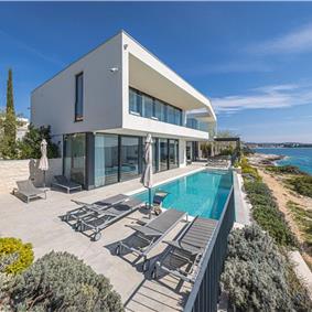 3 x 5 bedroom seafront villa with heated infinity pool near Rogoznica, sleeps 10